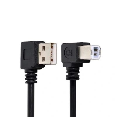 Image of CY USB 2.0 A Male to B Printer Scanner Right Angled 90 Degree Cable 100cm