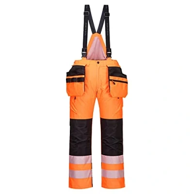 Image of Portwest PW3 Hi Vis Winter Trouser Orange/Black 4XL