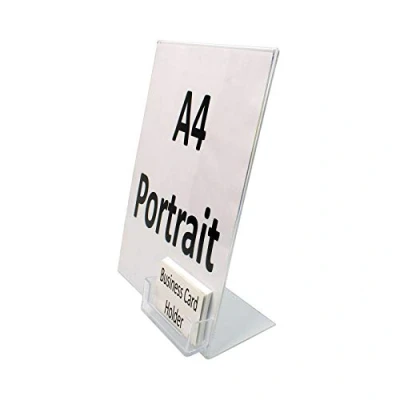 Image of A4 Single Sided Literature Poster Display with Business Card Holder (SU4/BC)