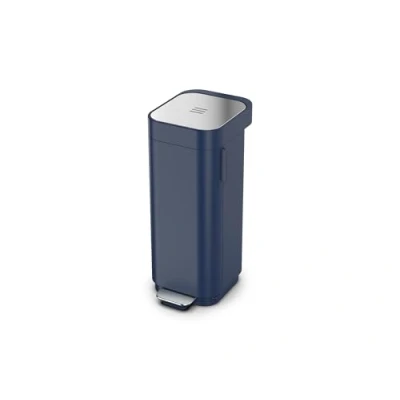 Image of Joseph Porta 40L easy empty pedal bin with access door, fingerprint proof Midnight Blue