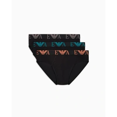 Image of Emporio Armani Parte Bassa Brief 3 PACK Briefs, Men&#039;s, Size: Small, Black