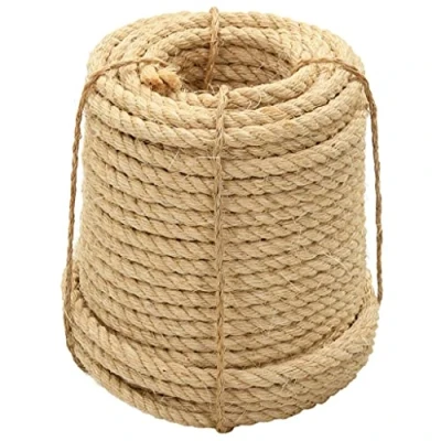 Image of vidaXL 100% Natural Durable Sisal Rope 14mm Diameter, 50m Length Ideal for Agriculture, Shipping, Garden &amp; DIY Decoration