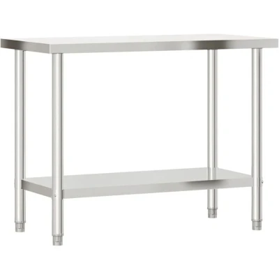 Image of vidaXL Kitchen Work Table 110x55x85 cm Stainless Steel
