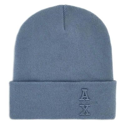 Image of Armani Exchange Cuculo Unisex Beanie, Size: One Size, Flint stone