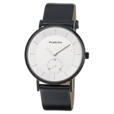Image of Orphelia Women&#039;s Quartz Watch with White Dial and Black Leather Strap