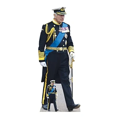 Image of Star Cutouts SC4410 King Charles Cut Out Life Size Coronation Decoration III Professional Print Quality With Free Mini Cutout