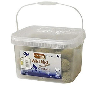 Image of Garden Mile® 50x Fat Suet Balls For All Bird Feeders High Energy Feed (NO NET) Resealable Tub