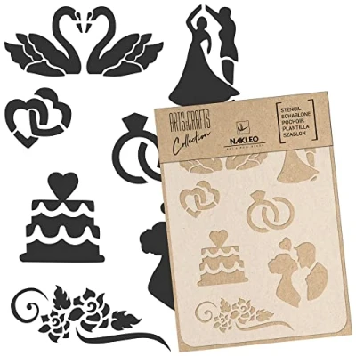 Image of DIY Reusable Plastic Stencil // A3 A4 A5 Wedding #1 Craft Furniture Scrapbooking Decoupage (A4)
