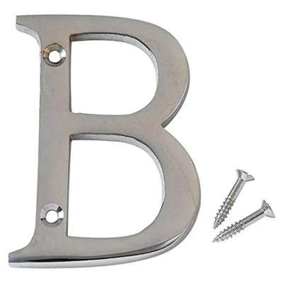 Image of Merriway BH04338 Polished Chrome Screw On House Flat Gate Post Letter 75 mm (3 Inch) B