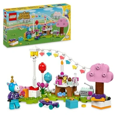 Image of LEGO Animal Crossing Julian’s Birthday Party Creative Building Toy for 6 Plus Year Old Kids, Girls &amp; Boys, with Julian Horse Minifigure from the Video Game Series, Gift Idea 77046