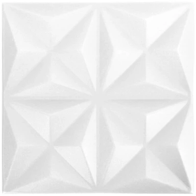 Image of vidaXL 3D Wall Panels 48 pcs 50x50 cm Origami White 12 m²