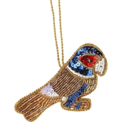 Image of Carousel Home Parrot Christmas Tree Beaded Animal Bauble Fabric Hanging Ornament Decoration For 10cm