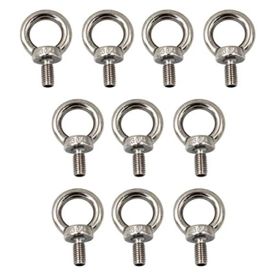 Image of M6 Ring Shape Lifting Threaded Eye Bolt 304 Stainless Steel For Nut Fastener 10 Pack