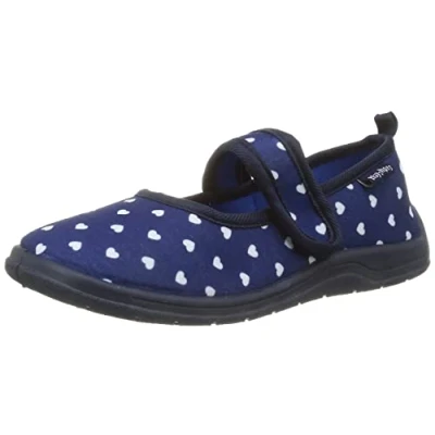 Image of Playshoes Anti Slip Shoes Hearts Mule, Blue (Marine 11), 11.5 UK Child