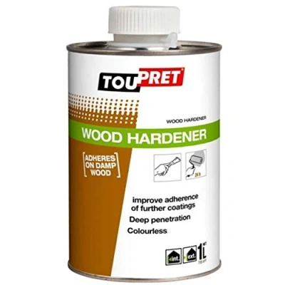 Image of Toupret Liquid Wood Hardener Colourless Adheres on Damp