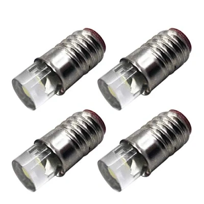 Image of Ruiandsion 4pcs E5 LED Bulbs Screw Base E5.5 Bulb 12V Upgrade for Modle Train Lights,White
