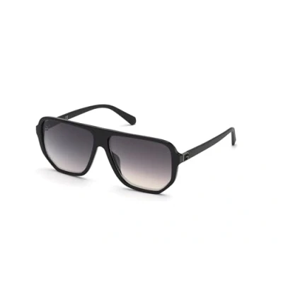 Image of Guess Unisex Sunglasses, Size: 60, Shiny black/green mirror