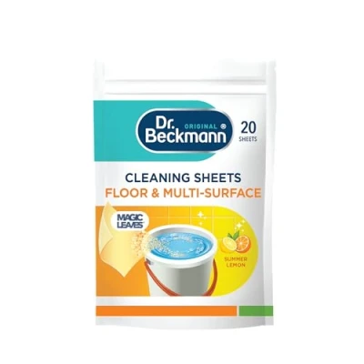 Image of Dr. Beckmann Floor &amp; Multi Surface Cleaning Sheets Powerful Against Dirt Grease Fast Drying Gentle on Summer Lemon 20