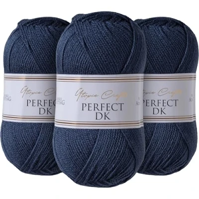 Image of Utopia Crafts DK Double Knitting Yarn 3X 100g (Blue Charcoal)