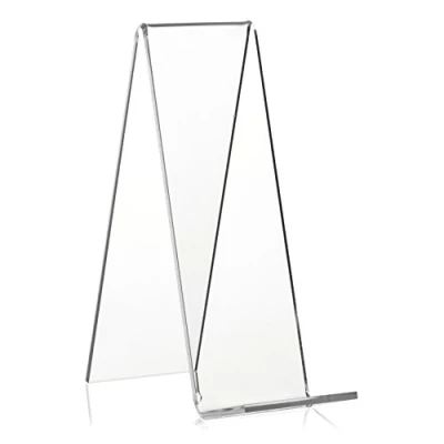 Image of VITAdisplays Angled Stand, Book Goods Carrier as Bookend and Stand Made of Original Plexiglas (Transparent, 15.0 cm)