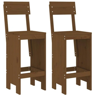 Image of vidaXL Bar Stools 2 pcs Honey Brown 40x48.5x115.5 cm Solid Wood Pine