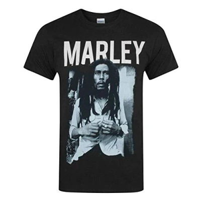 Image of Bob Marley Black And White Men&#039;s T Shirt (XL)