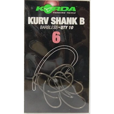 Image of Korda Kurv Shank B Barbless Hooks Size 6 Versatile Pop Up &amp; Bottom Bait Rigs Carp Fishing with Aggressive Hooking Properties