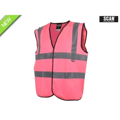 Image of Scan SCAHVWLP Hi Vis Waistcoat Pink L (44in)
