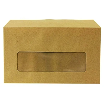 Image of Q Connect Envelope 89x152mm Pocket Centre Window Gummed 70gsm Manilla (Pack of 1000)