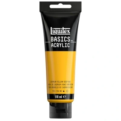 Image of Liquitex Basics Acrylic, 118 ml Tube Cadmium Yellow Deep Hue
