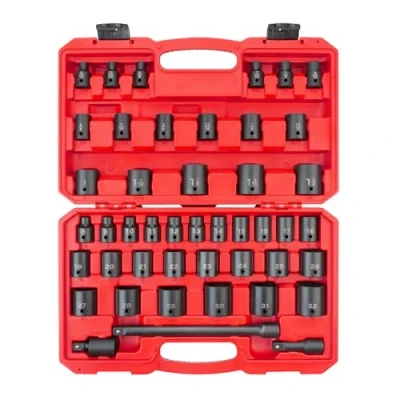 Image of TEKTON 1/2 Inch Drive 6 Point Impact Socket Set, 45 Piece (5/16 1 1/4 in., 8 32mm) SID92403