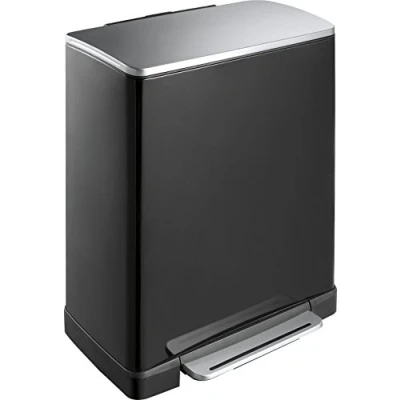 Image of EKO E Cube Pedal Bin, Metal, Matt Black, 50 Litre