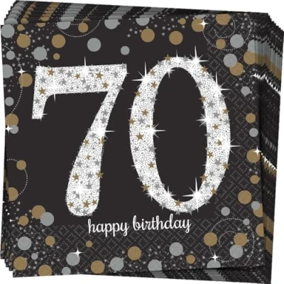 Image of Adult Gold Celebration 70th Luncheon Napkins