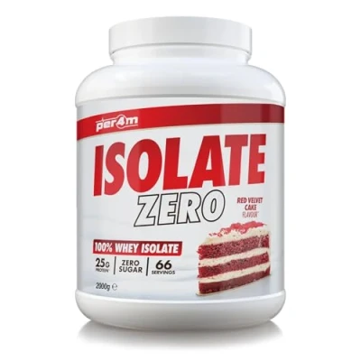 Image of Per4m Isolate Zero 66 Servings of High Protein Shake with Amino Acids for Optimal Nutrition When Training Sugar Gym Supplements (Red Velvet Cake, 2kg)