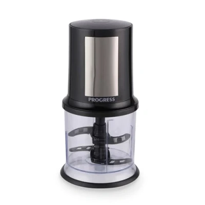 Image of Progress EK5879P Electric Food Chopper Compact Processor, 500ml Chopping Bowl, Multifunctional Vegetable Chopper, Detachable Stainless Steel Twin Blade, One Touch Operation, Non Slip Base, 400W