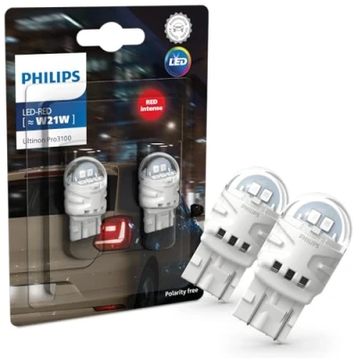 Image of PHILIPS Ultinon Pro3100 LED car signalling bulb (W21W red)