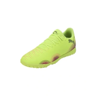 Image of PUMA Unisex Future 8 Play TT Soccer Shoe, Yellow Alert Black Sun Struck, 9 UK