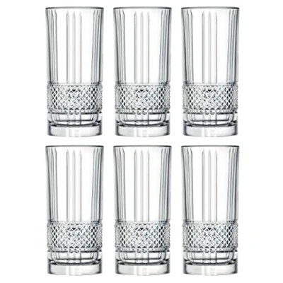 Image of Barski Highball Glass Set of 6 Hiball Glasses Crystal Beautiful Designed Drinking Tumblers for Water, Juice, Wine, Beer and Cocktails 13 oz Made in Europe