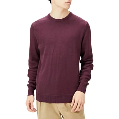 Image of Amazon Essentials Men&#039;s Crew Neck Sweater (Available in Big &amp; Tall), Burgundy, M
