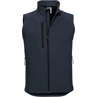 Image of Russell Athletic Mens 3 Layer Soft Shell Gilet Jacket (French Navy) Multicolour Size Medium