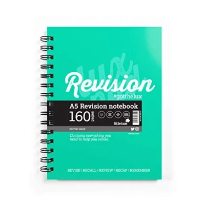 Image of Silvine Luxpad A5 Wirebound Study Notebook Lined (160 Pages) With Handy Revision Guide