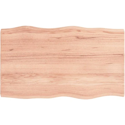 Image of vidaXL Table Top Light Brown 100x60x(2 4)cm Treated Solid Wood Live Edge
