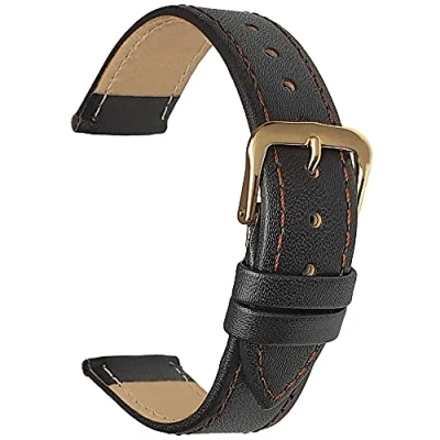 Image of Talk Time Leather Watch Strap Brown 12mm
