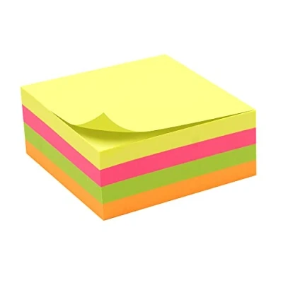 Image of Waytex 931653 Self Adhesive Notes Pad of 320 Sheets Multi Coloured Neon Square 75 x mm