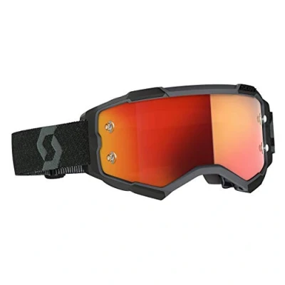 Image of SCOTT Fury Adult Off Road Motorcycle Goggles Black/Orange Chrome Works Lens/One Size