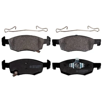Image of 1605280 Brake pad set BLUE PRINT ADW194222 Front Axle with acoustic wear warning piston clip, staples VAUXHALL: Corsa Mk4, Corsavan Mk4