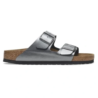Image of Birkenstock Unisex Arizona BS Birko Flor Metallic Black Sandals 7 UK