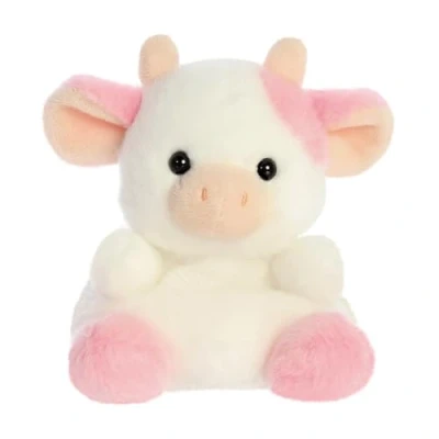 Image of Aurora, 33765, Palm Pals Belle Strawberry Cow 5In, Soft Toy, White &amp; Pink