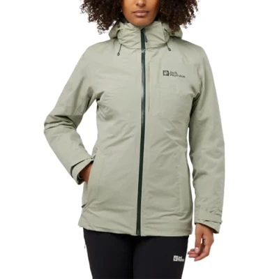 Image of Jack Wolfskin Women&#039;s Hunberg 3 in 1 JKT W Jacket, Mint Leaf, L