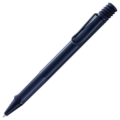 Image of Lamy safari dark dusk Ballpoint Pen with ergonomic grip &amp; line width M for pleasant long writing made of robust ASA plastic including large capacity refill 16 in black
